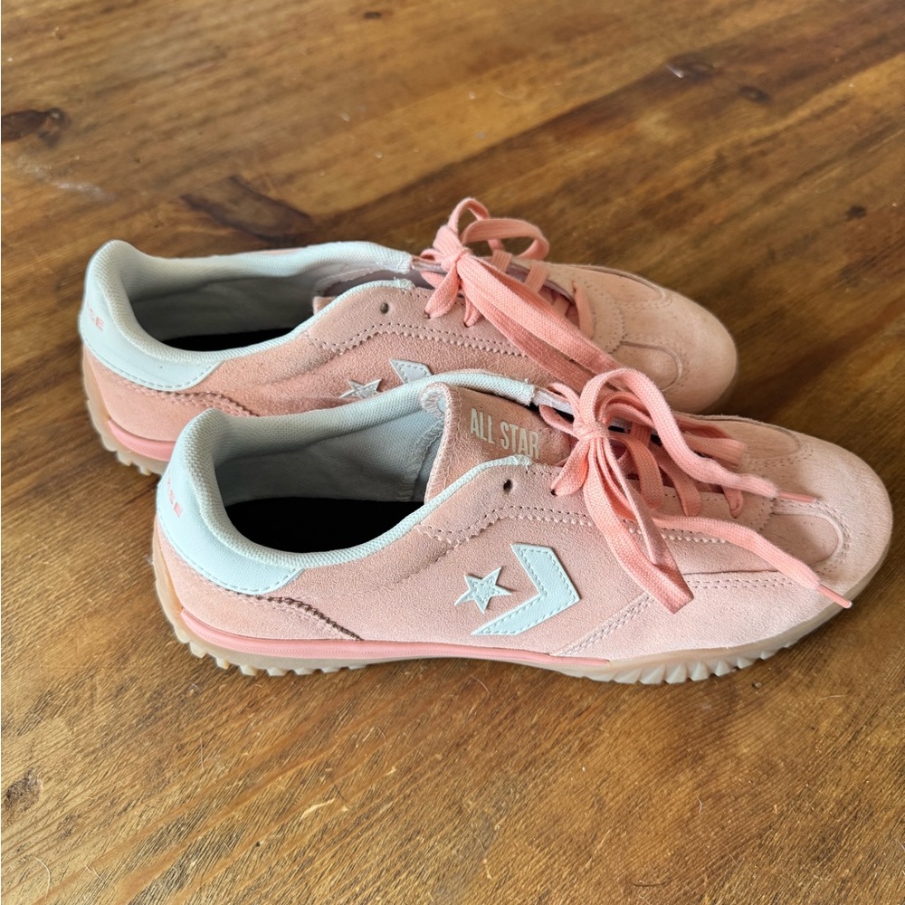 Pink suede Converse
